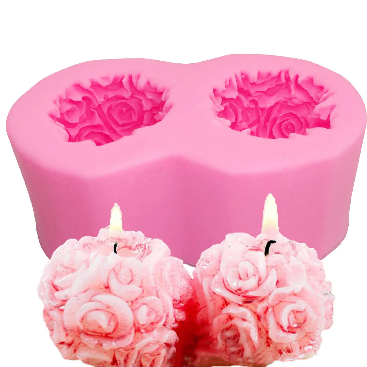 Flower 3D Rose Carnation Homemade Candle Aromatherapy DIY Craft Plaster Ornament Silicone Mold Festival party supplies