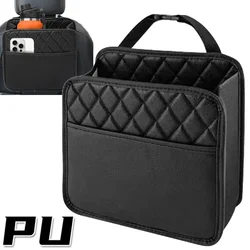 Multifunctional Car Seat Storage Bag PU Leather Storage Organizer Garbage Storage Bag Hanging Seat Back Tissue Water Cup Holder