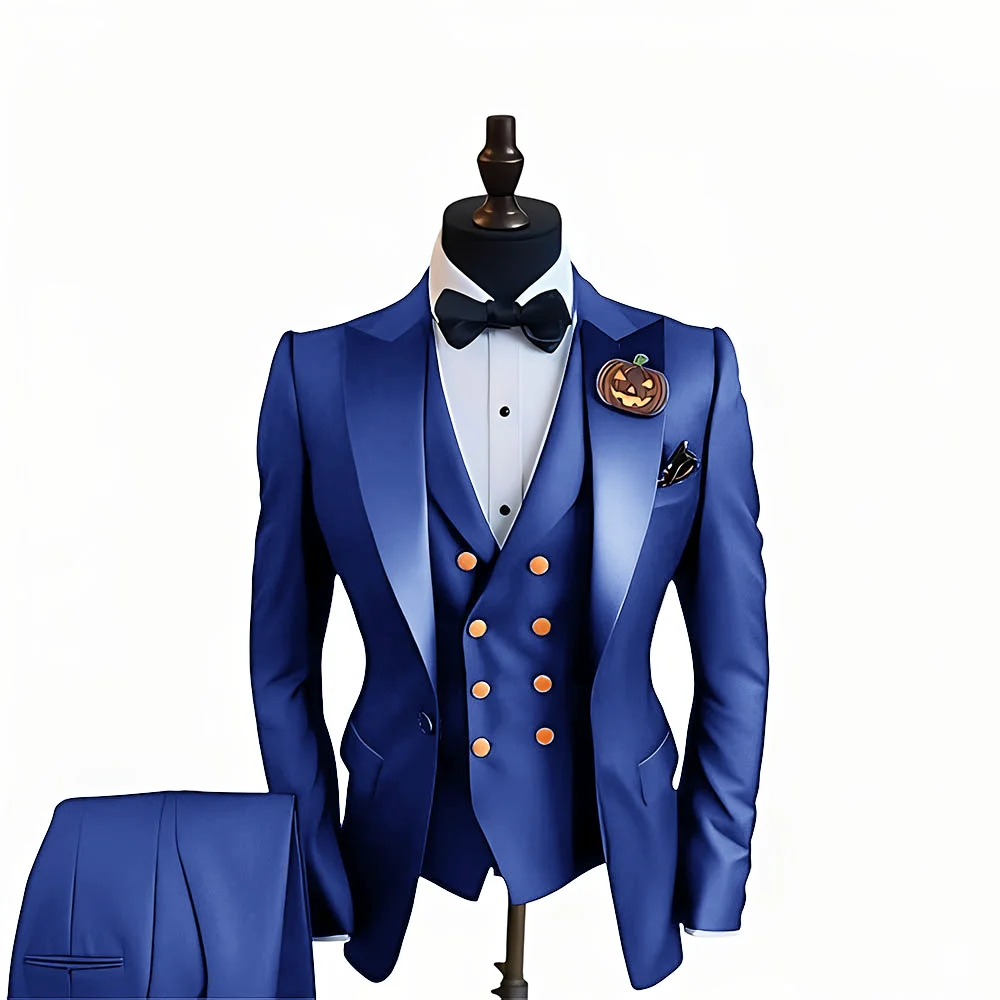 Men's Party Suits Casual Halloween Black Fall Winter Suit Notch Lapel Party Casual Solid Colored Tailored Fit 3 Piece