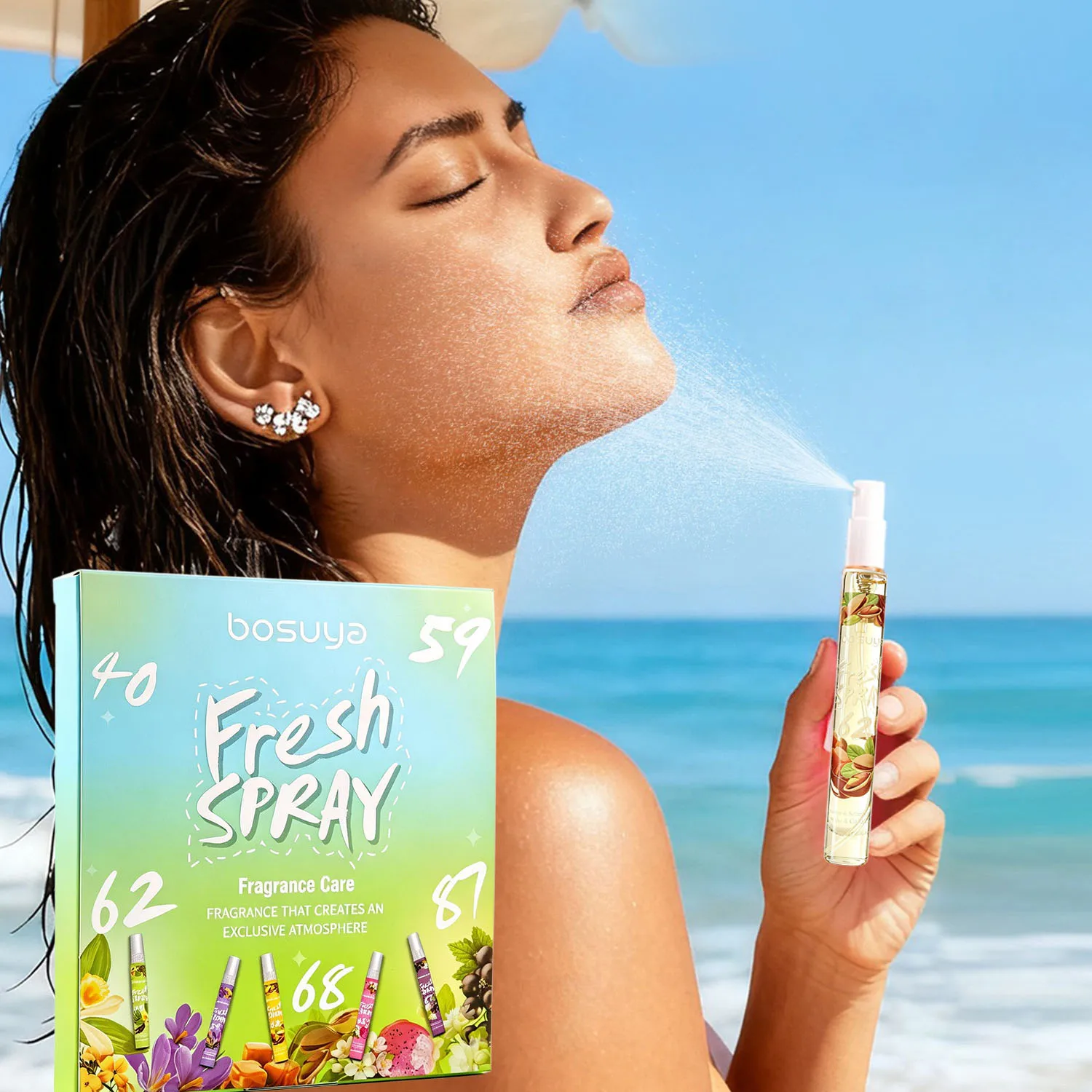 5pcs Flower and Fruit Fragrance Spray Set, Lasting Fragrance, Fresh Fragrance, Charming Fragrance, Ideal Holiday Gift