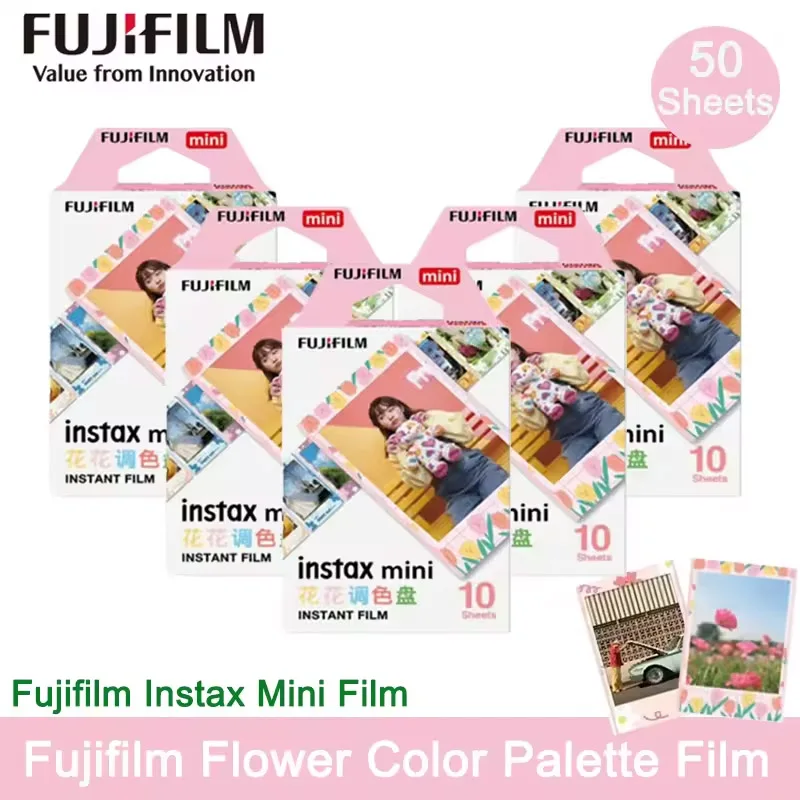 Fujifilm Instax Mini Flower Palette Instant Color Photo Paper 10/30/50/60 Sheets For mini 13 11 12 50s 90 25 Share SP-1 Camera
