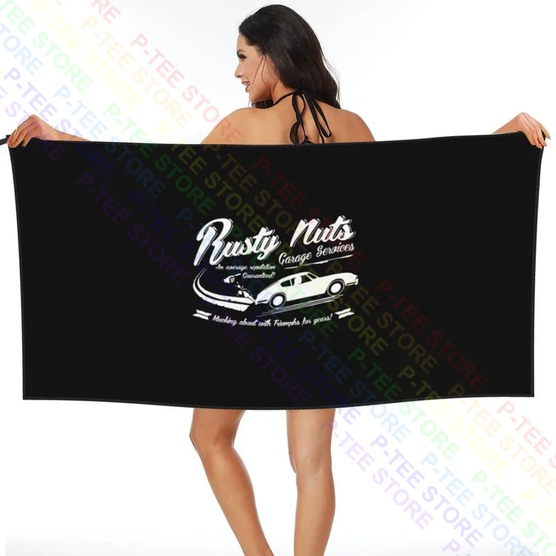 Rusty Nuts Garage Services Saab 96 Quick dry Towel Printed Beach Towel Superfine fiber