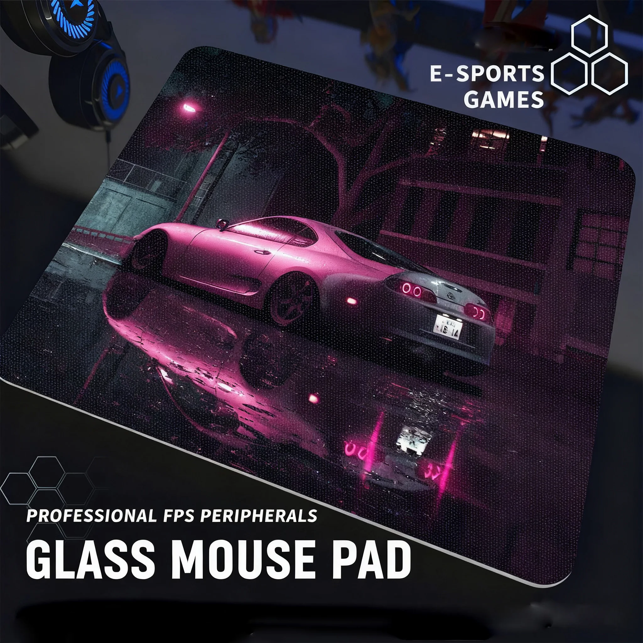 

Customized Cool Pattern Glass Gaming MousePad Smooth Frosted Surface Desk Tempered Glass Mouse E-Sports FPS Game Glass Mouse Pad