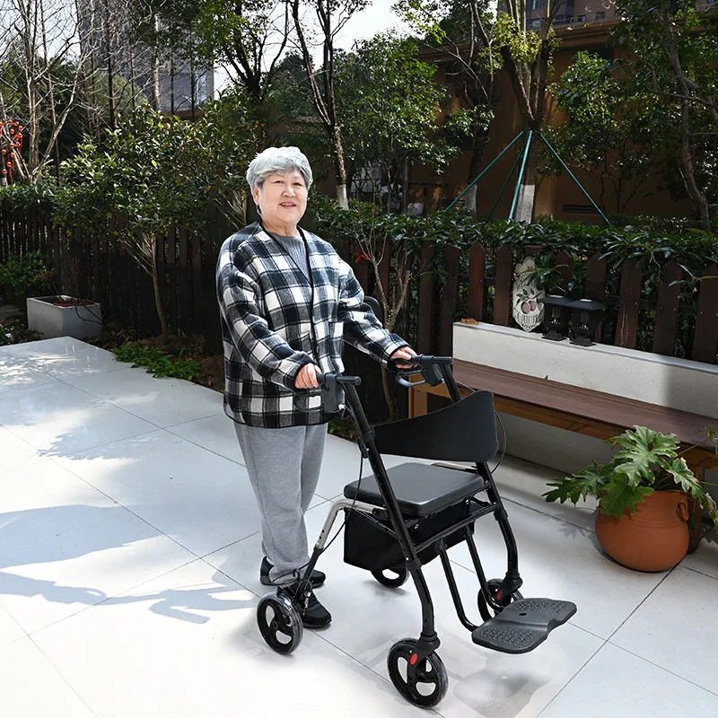 Hand Wheelchair Folding Portable Elderly Disabled Wheelchair Transportation Walker