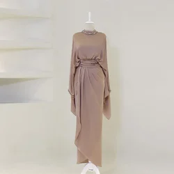 Vestido de fiesta de temperamento personalizado para mujer, cuello alto, mangas completas, recto, Color sólido, vestidos de fiesta de noche, فساتelerianntات