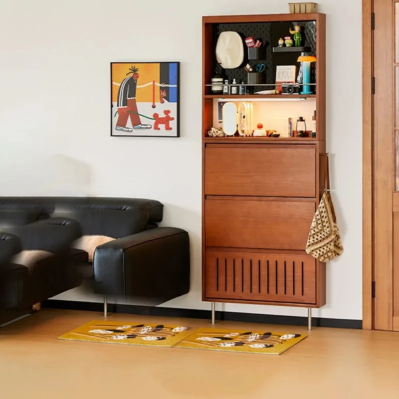خزانة خذاء لمدخل غرفة المعيشة، خزانة أحذية منزلية ذات سعة حديثة، أثاث خشبي حديث على الطراز الصيني