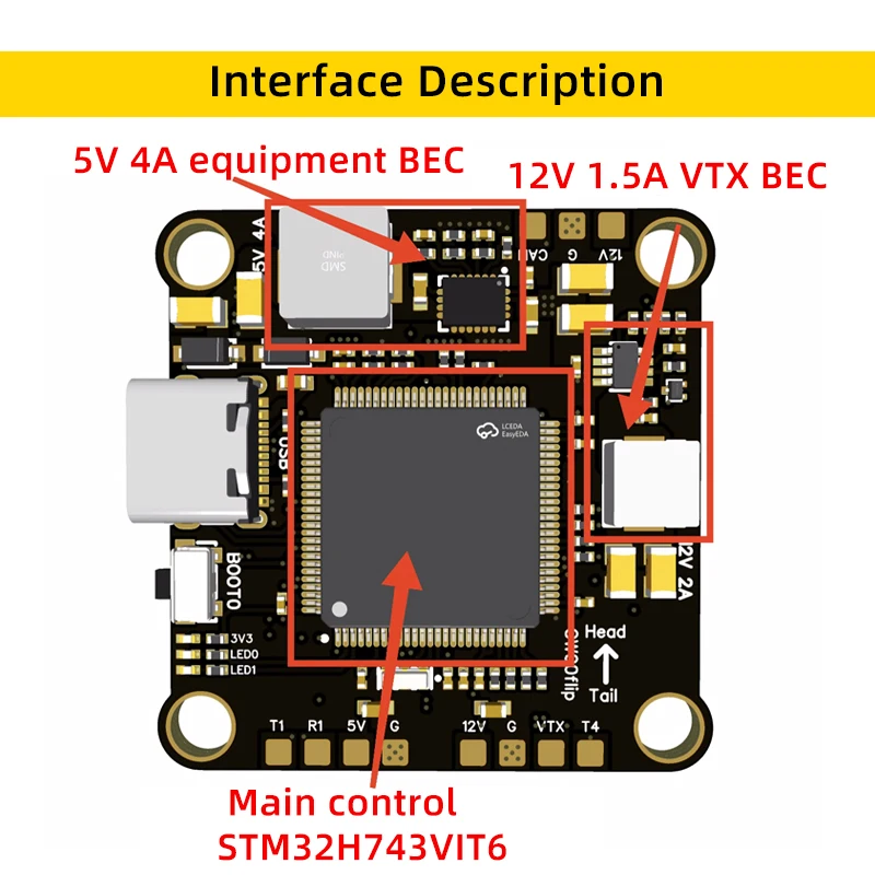 FlyingRC H7D MK1 H743 FPV Controllore di volo FC DPS310/SPL06 Versione Supporto Analogo/Digitale VTX BF/INAV/AP Firmware per RC FPV