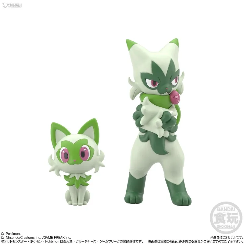 Original Bandai Pokemon Rescale World Units Gashapon Anime Figurine น่ารัก Mini Pardia New Leaf Cat Action Figure ของเล่นแคปซูล