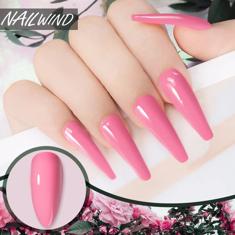 Nailwind-女性用の半永久的なUVハイブリッドネイルジェル,光沢のあるマニキュア,ピンクの色