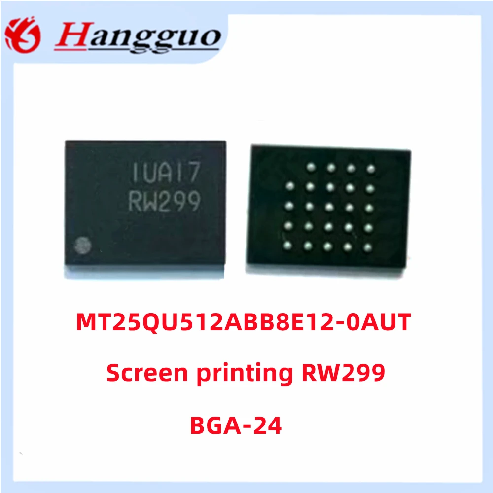 2PCS/Lot Original MT25QU512ABB8E12-0AUT silk screen RW299 BGA24 package 512MB memory chip