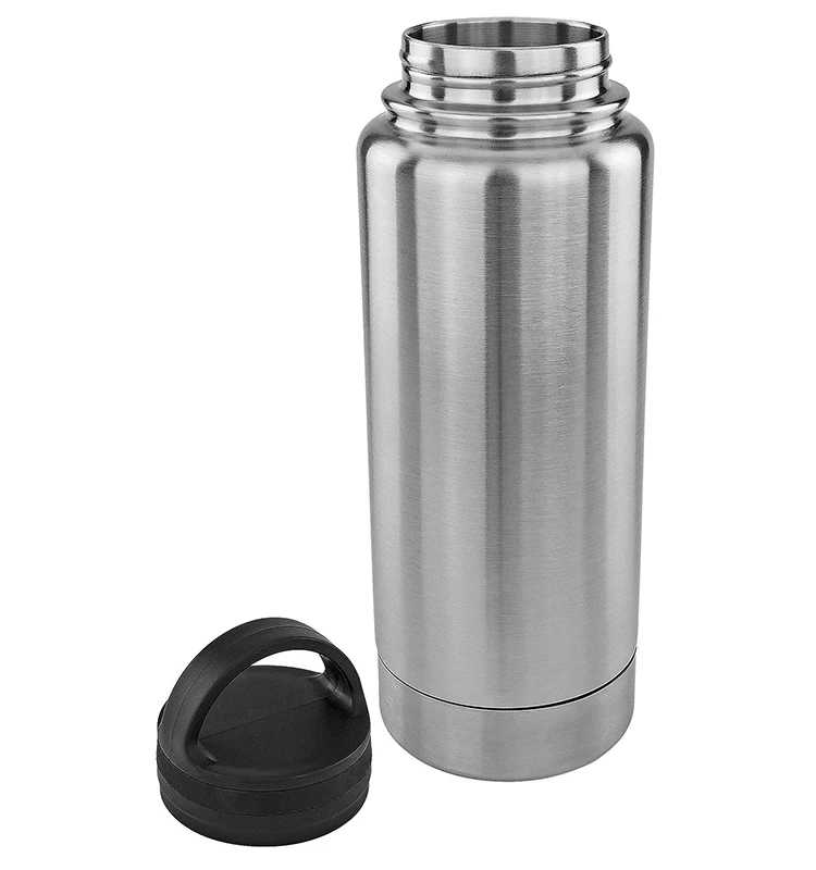 Stainless Steel Drinking Tumbler Bottle Diversion Safe Stash and Hide Small Valuables Money Keys Jewelry Silver 12 Ounce