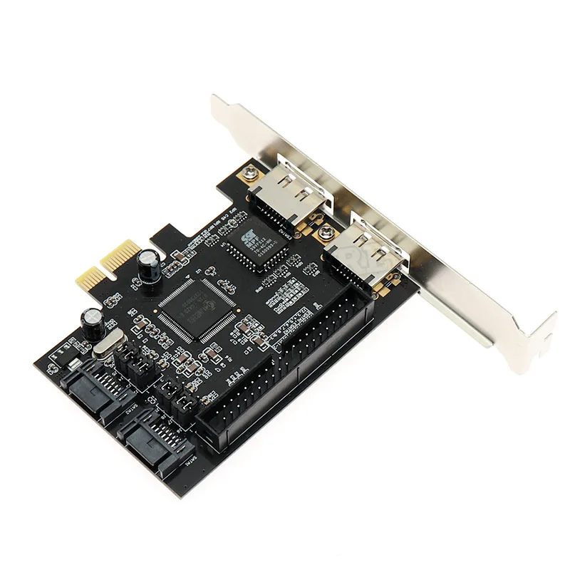 PCI-E to 2 ESATA+SATA+IDE expansion card adapter card JMB363 chip disk array card