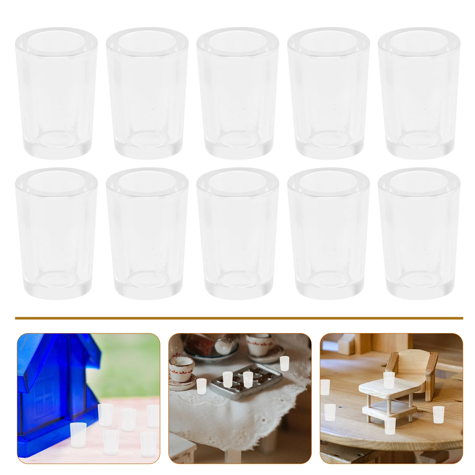 

Mini Cups Miniature Water Glasses Clear Miniature Food Cups Drinking Water Cups Dessert Dish Jar Cup Model Miniature