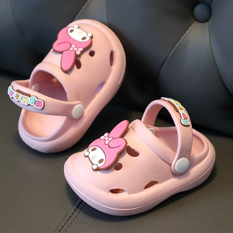 Sanrio Children\'s Fashion Slippers and Sandals Summer Baby Cute Hole Shoes Kids Cartoon Beach Shoes Two Wear Anti Slip Sandals