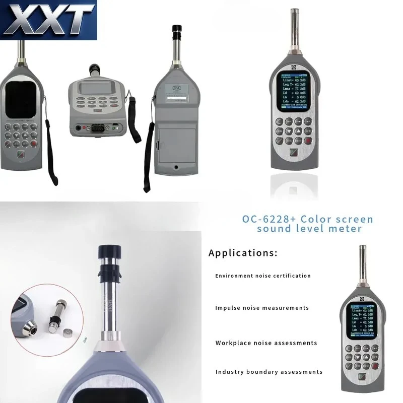 XXT OC-6228+ Color Screen Class 1 Noise Meter 30-132dB Range Mini Printer Impulse Noise Measurement 1 Year Warranty IP54