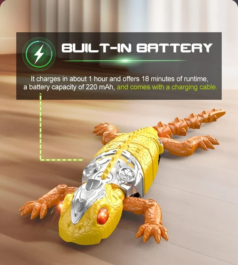 Rechargeable battery information for RC wall lizard