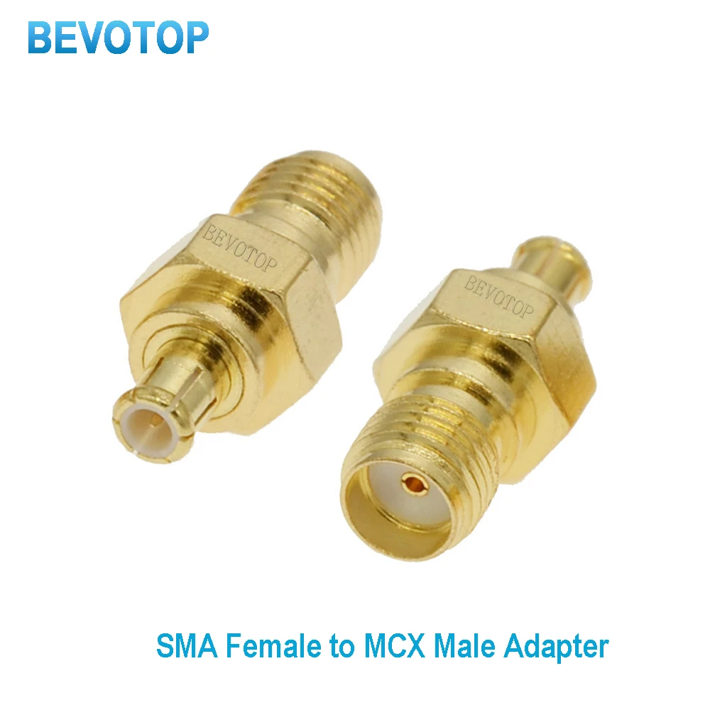 2PCS SMA Male to MCX/MMCX Female Gold Plated RF Coaxial Adapter Straight Connector for Electronic Components