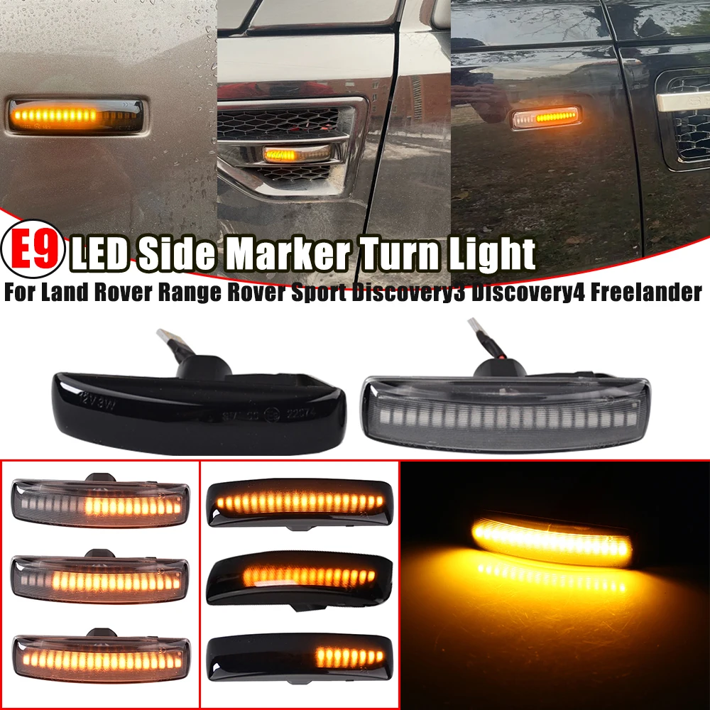 For Rover Sport L320 Land Rover LR2 Freelander 2 L359 LR3 LR4 Discovery 3/4 L319 Dynamic LED Side Marker Lamp Turn Signal Light