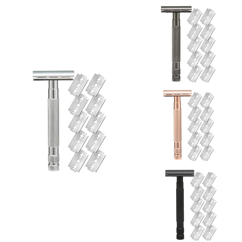 

Durable Replaceable Reusable Safety Razors With Stainless Steel Double-Sided Blade