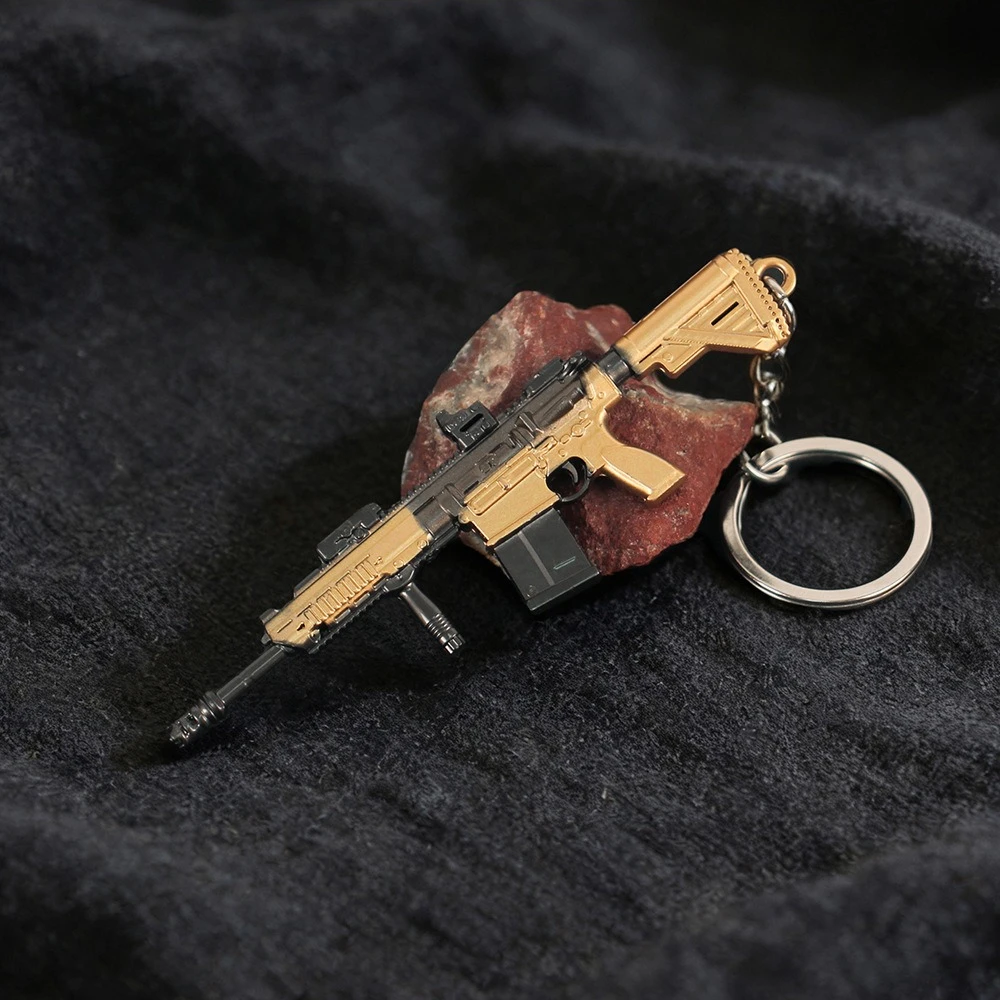 22cm/8.6인치 배틀필드 6 M417 어썰트 라이플 모델 미니건 키체인 게임 주변기기 장난감 총 공예 수집품 장식 소년 선물