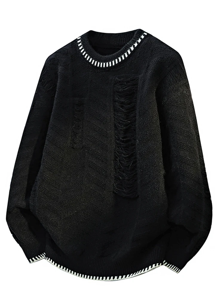 

Casual Men's Knitted Sweater round Ne Warm Base Layer irt Autumn Winter Sle Comfortable Breathable Polyester Fiber