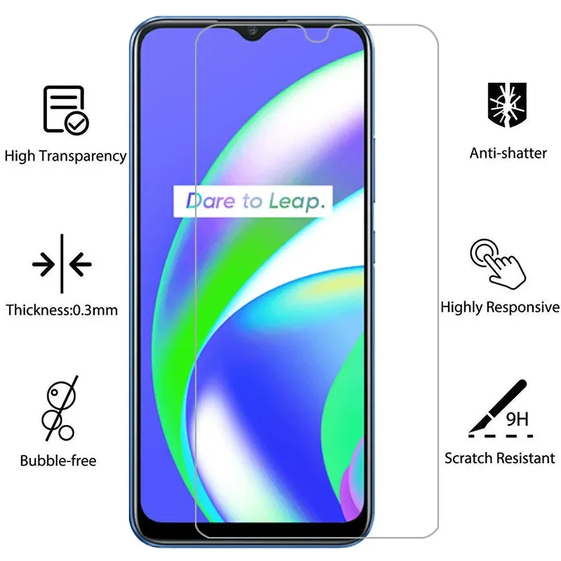 واقي شاشة من الزجاج المقسى لهاتف Realme c15 c11 c12 c21 غطاء حماية على حقيبة Realmi c 15 11 12 21 15c 11c #3