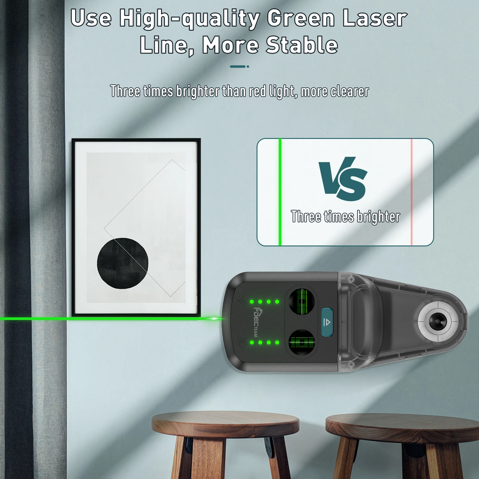 Green Laser Level Decteam Electric Drilling Dust Collector 3 In 1 Wall Suction Vacuum Box Cleaning Tool Laser Bracket PQH05G