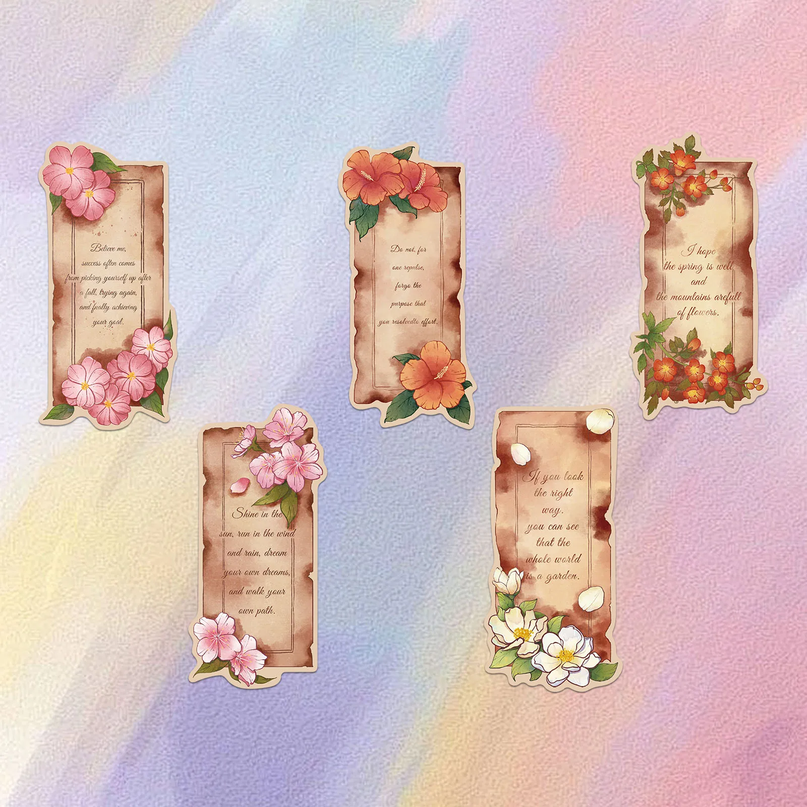 30PCS Retro Flower Core Bookmark Student Book Decoration Reading Label Card Creative Gift