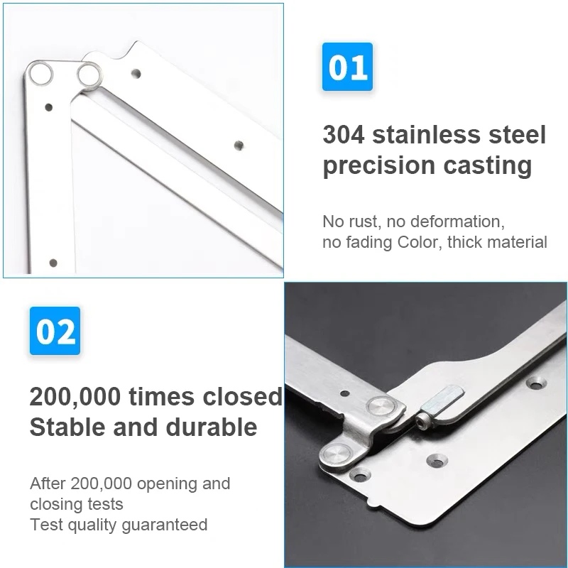 Edelstahl-Holz-Set, Schaukel, doppeltes Bi-Fold-System, Compack-Set, Falttür-Hardware, Schaukelbeschläge, 180-Grad-Bifold