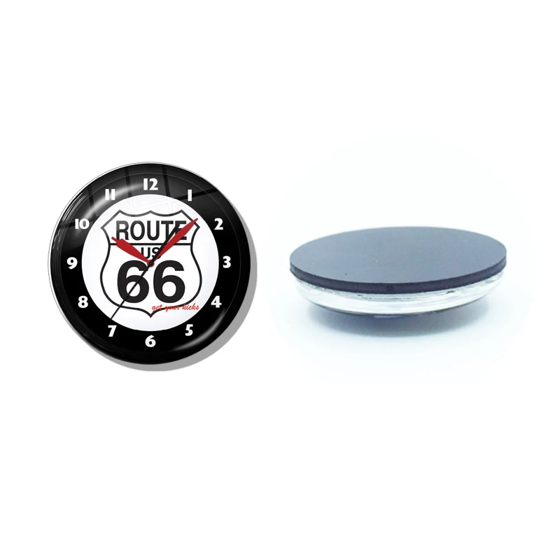 Route 66 Sign Fridge Magnet 30MM Glass Cabochon Magnetic Refrigerator Stickers Note Holder Home Decor Travel Gifts