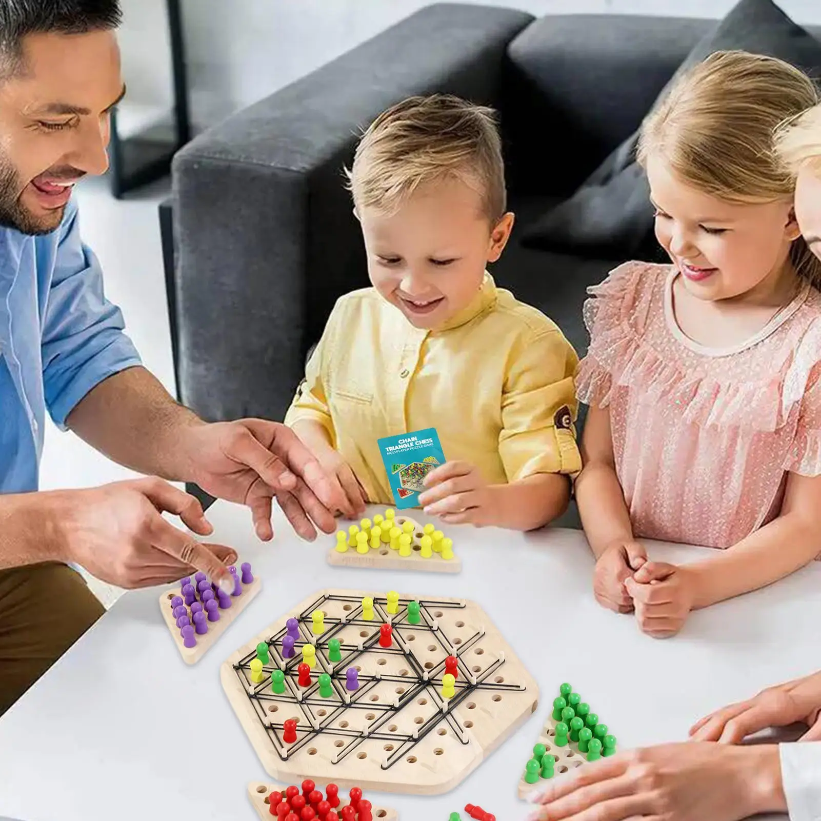 

Цепочка шахматная геометрия настольная игра семейное взаимодействие упражнения мышление игрушки треугольные шахматы настольная игра для детей 2-4 игроков