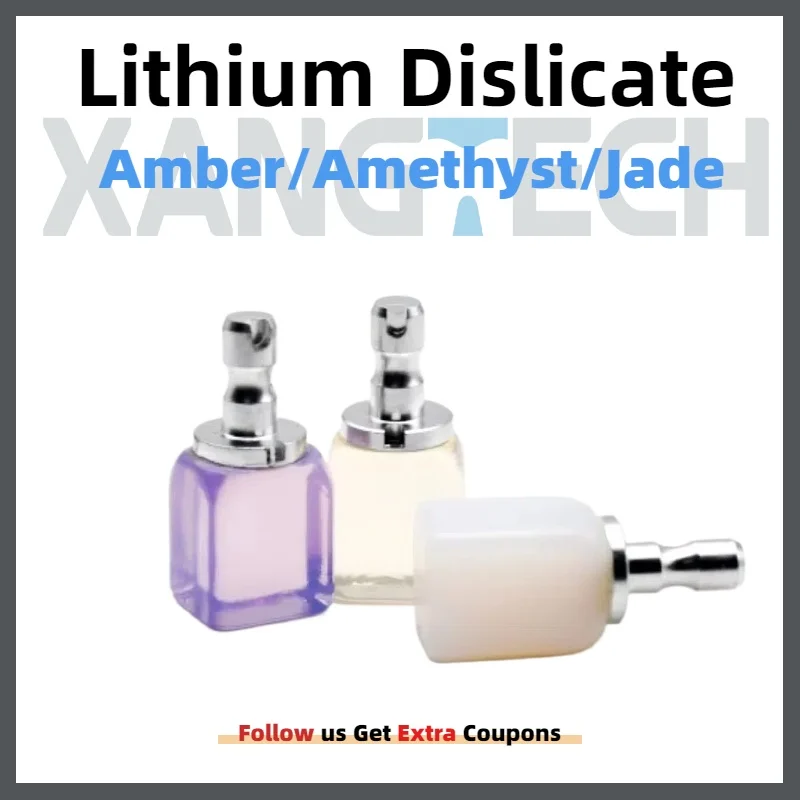 XANGTECH 5pcs Lithium Dislicate C14 Amber/Amethyst/Jade Glass Ceramic Cubes Dental Materials For Sirona Cerec CAD CAM Dental Lab