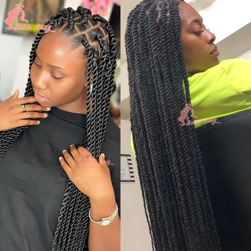 Senegalese Twist Braids Lace Front Wigs For Black Women Synthetic Full Lace Frontal Wigs Pre Plucked Box Braids Passion Twists