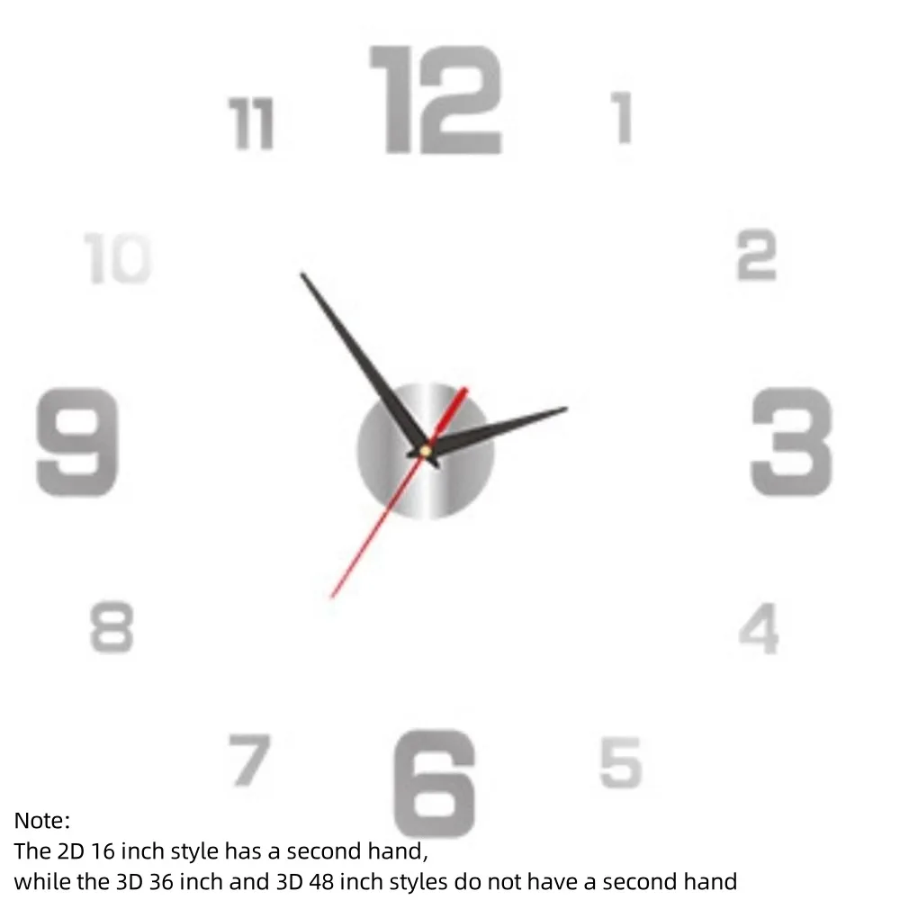 Modern Design Large Wall Clock Acrylic Frameless Home Silent Clock Mirror Stickers Wall Decoration Night light Arrows Decal