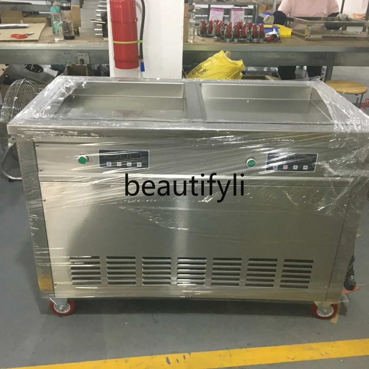 مقلاة آيس كريم ذكية ذات ضغط مزدوج على الوجهين مقلاة آيس كريم مخروطية تجارية مقلاة مخروطية آيس كريم