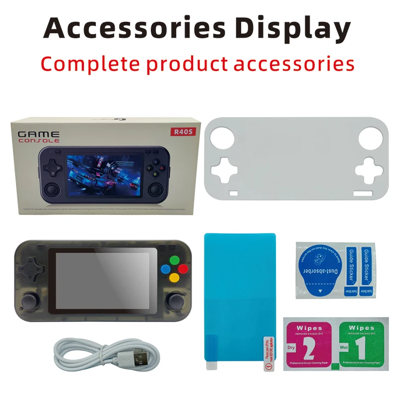 R40S Retro Game Console Handheld 4' Portable Pocket Video Player 64GB Kid Gift Original Arkos System Consolas R40 S