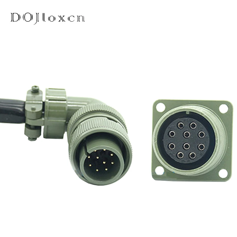 Imagem -06 - Plugue de Aviação Padrão Militar dos Eua Conector Masculino e Feminino Soquete de Aviação Automática Cotovelo de Cabeça Reta Ms3106a18-1s p 10 Pinos Conjunto