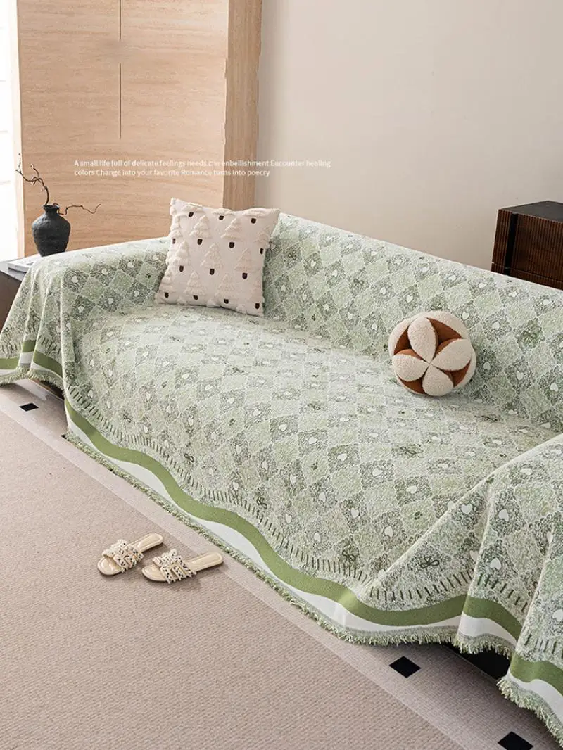Chenille-Sofabezug Stoffdecke Ganzjahres-Kratzschutz Rutschfeste Abdeckungen Sofatuch Multifunktionale Dekorative Decken – Detail 4