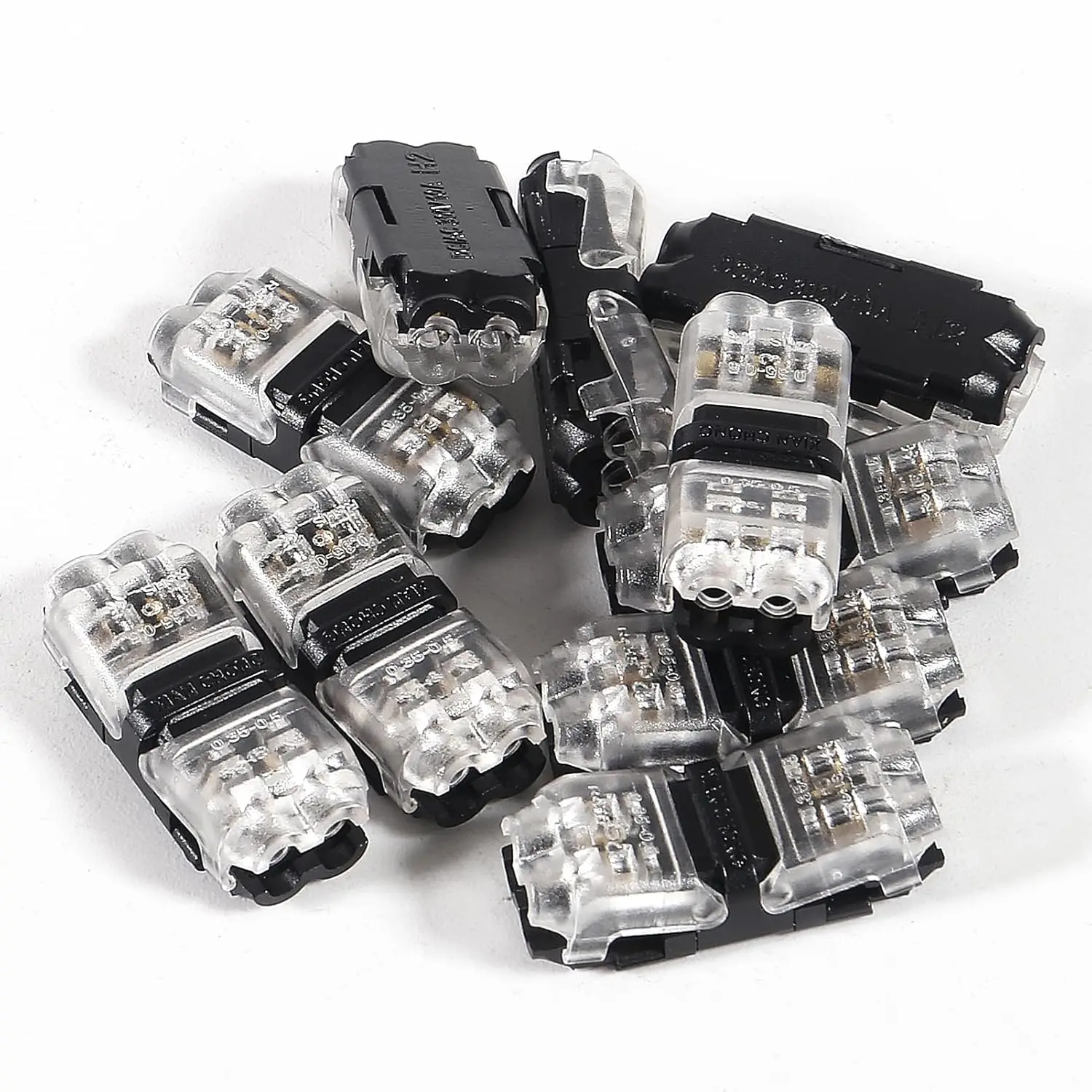 10PCS Low Voltage Wire Connectors, 2 Pin 2 Way Universal Compact Wire I Shape Terminals, Toolless Wire Connectors, 2 Way Automot