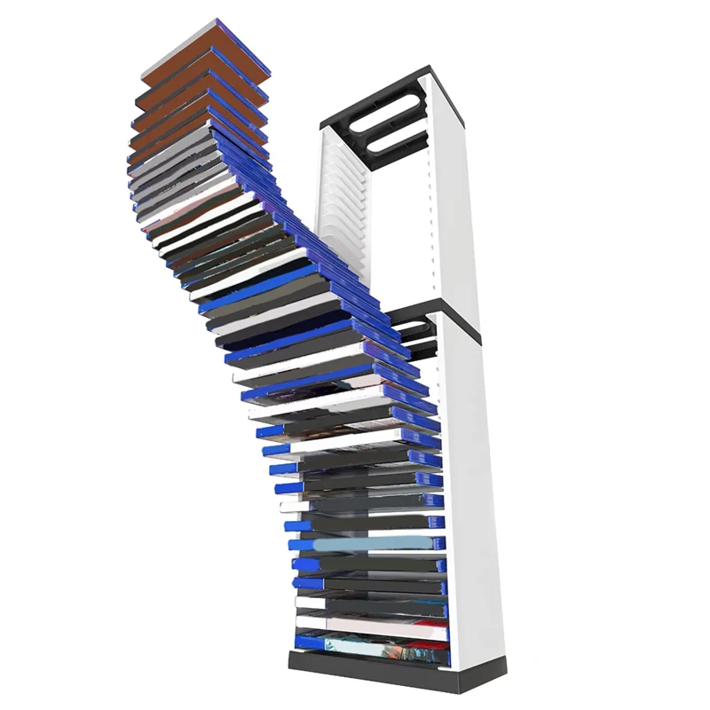 AA60-게임 디스크 보관함 PS4 ONES 용 PS5 용 범용 Nintendo 스위치 듀얼 레이어 홀더 공간 절약형 주최자