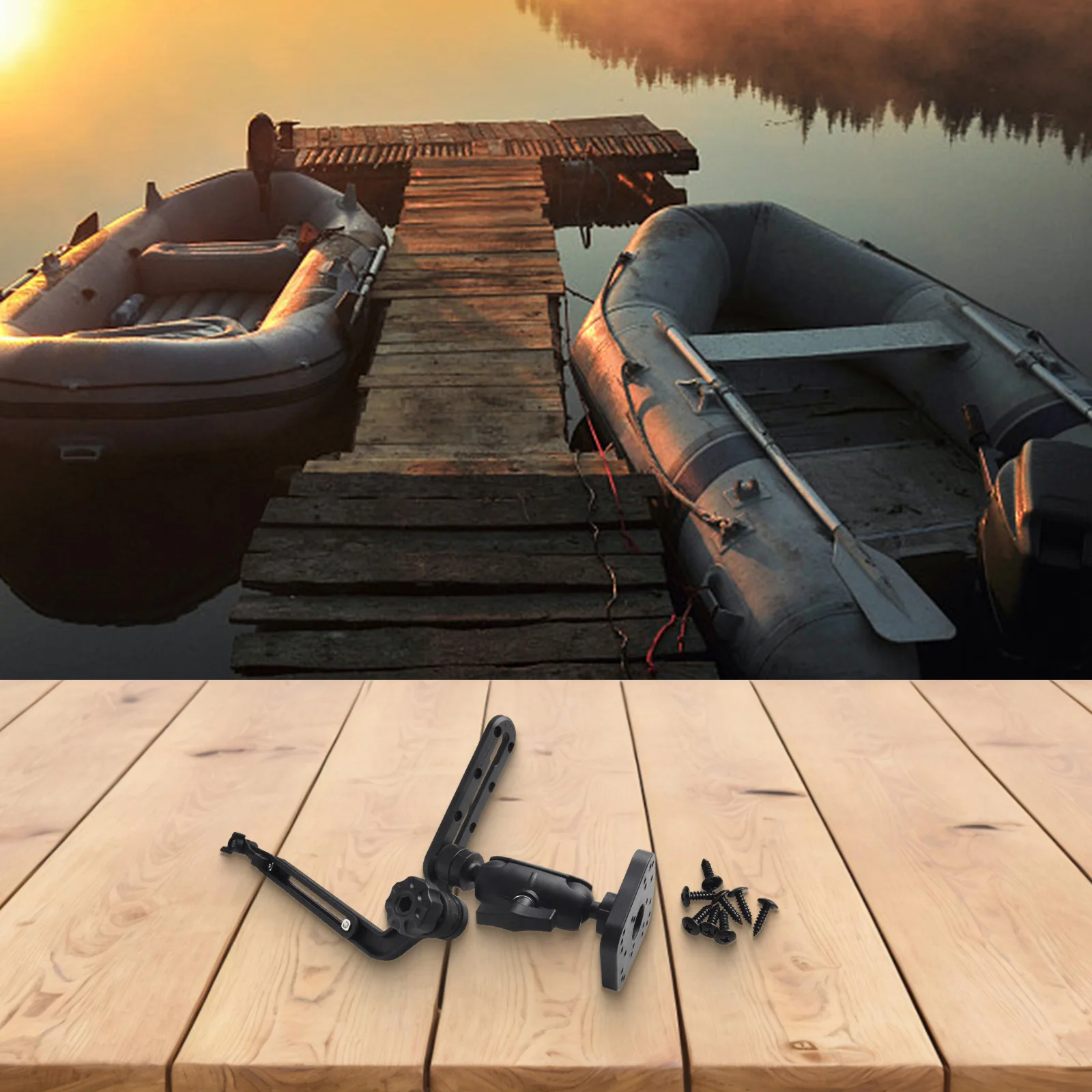 A construção robusta de nylon pronta para aventura do suporte Fishfinder garante estabilidade em todas as condições em um para caiaque