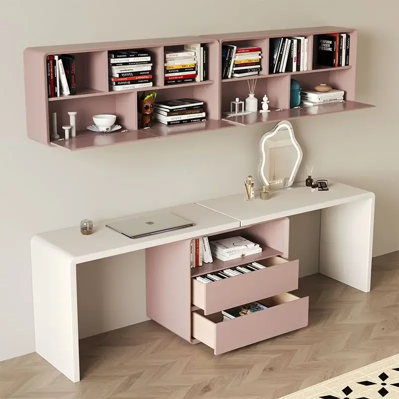 Modern simple solid wood office desk baking paint living room storage makeup table