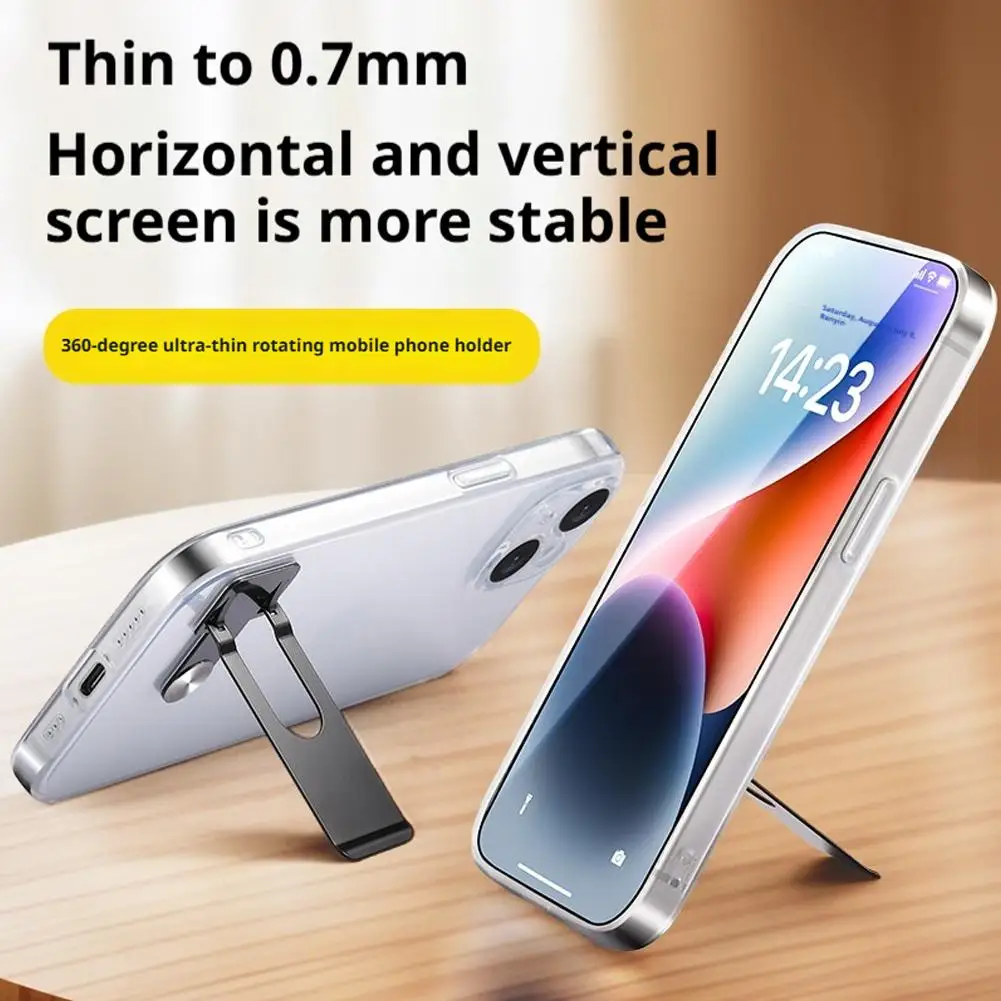 Suporte giratório de 360 graus para tablet e celular com adesivo traseiro, suporte dobrável reto e suporte universal adesivo