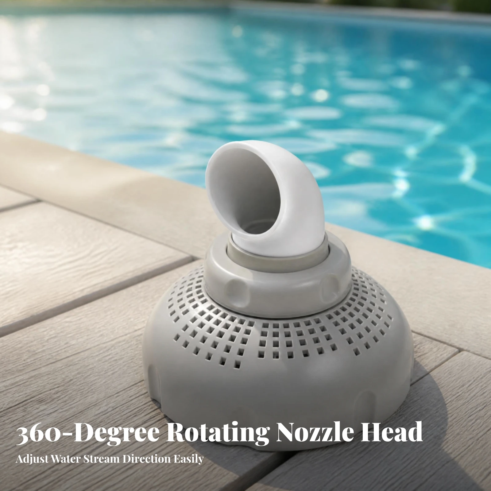 Rotating Inlet Nozzle Easy Install Eyeball Inlet Jet Tooltool-Less Installation Curved Outlet Adjustable Pool Nozzle Pool Return