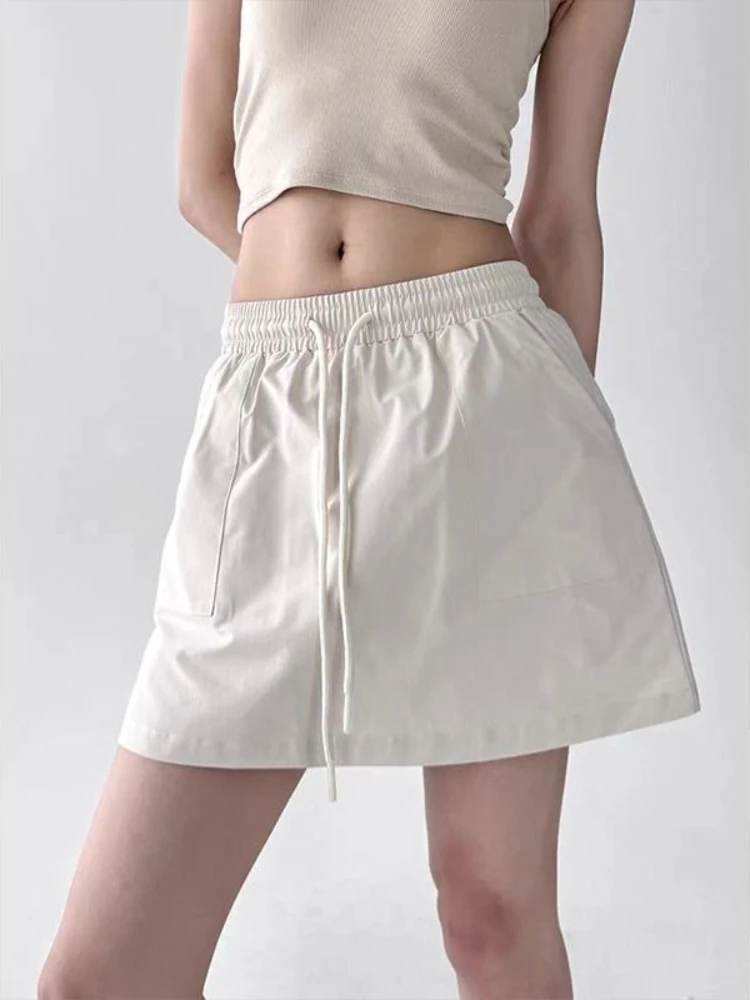 Women's 2026 Spring Summer New High Waist Slimming A-Line Mini Skirt Petite Loose Casual Sporty Korean Chic Streetwear Hot Girl