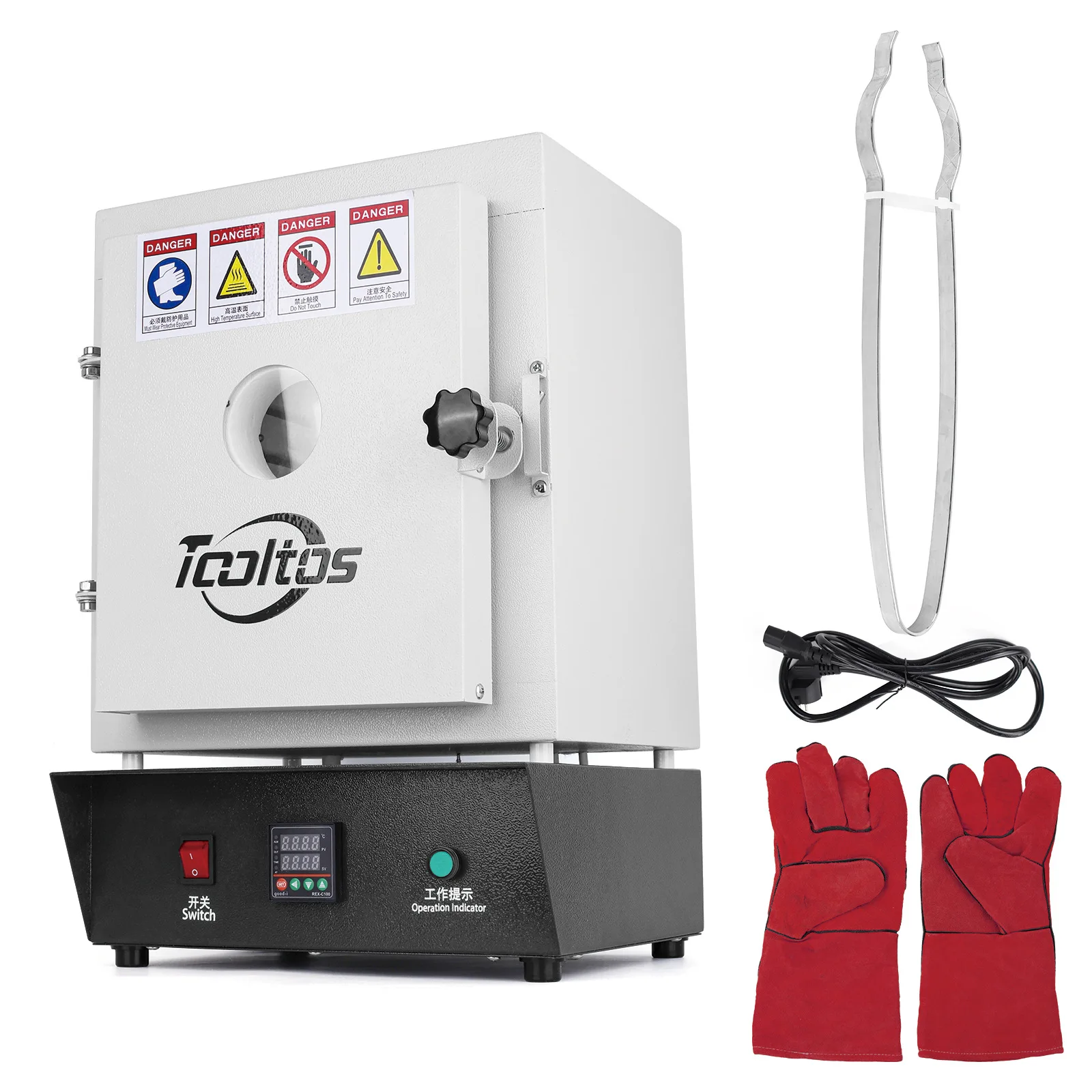 220V 1150 ℃   Sieraden Mal Oven 1750W 15*15*20cm Kamer Thermostatische Oven Met Venster voor Sieraden Investering Gieten