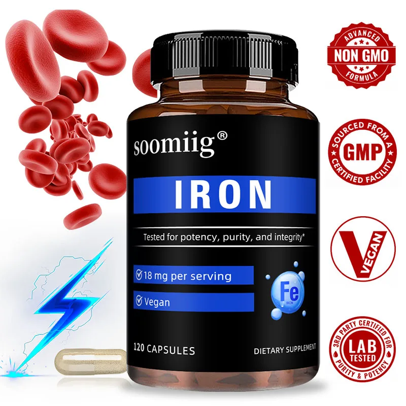 

Iron Supplement - Promotes Red Blood Cell Formation, Metabolism and Improve Immune Function Healthy Oxygen