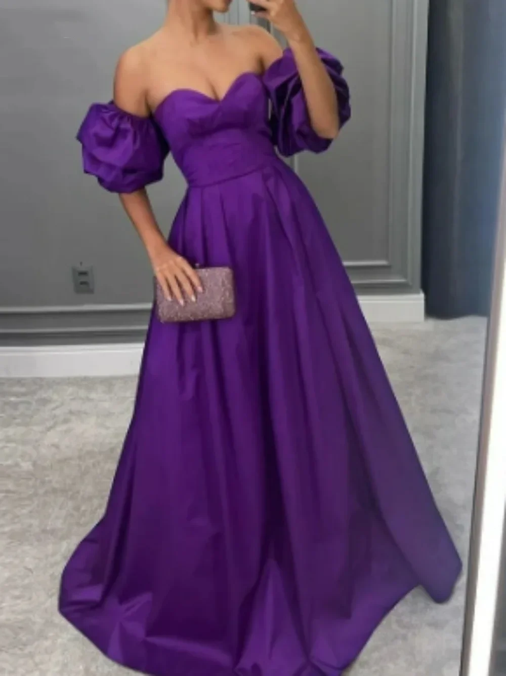 

Flavinke Romantic Sweetheart Neck Evening Dresses 2024 Puff Sleeve Dress For Bride Modern A-line Bridal Gown Vestido De Novia