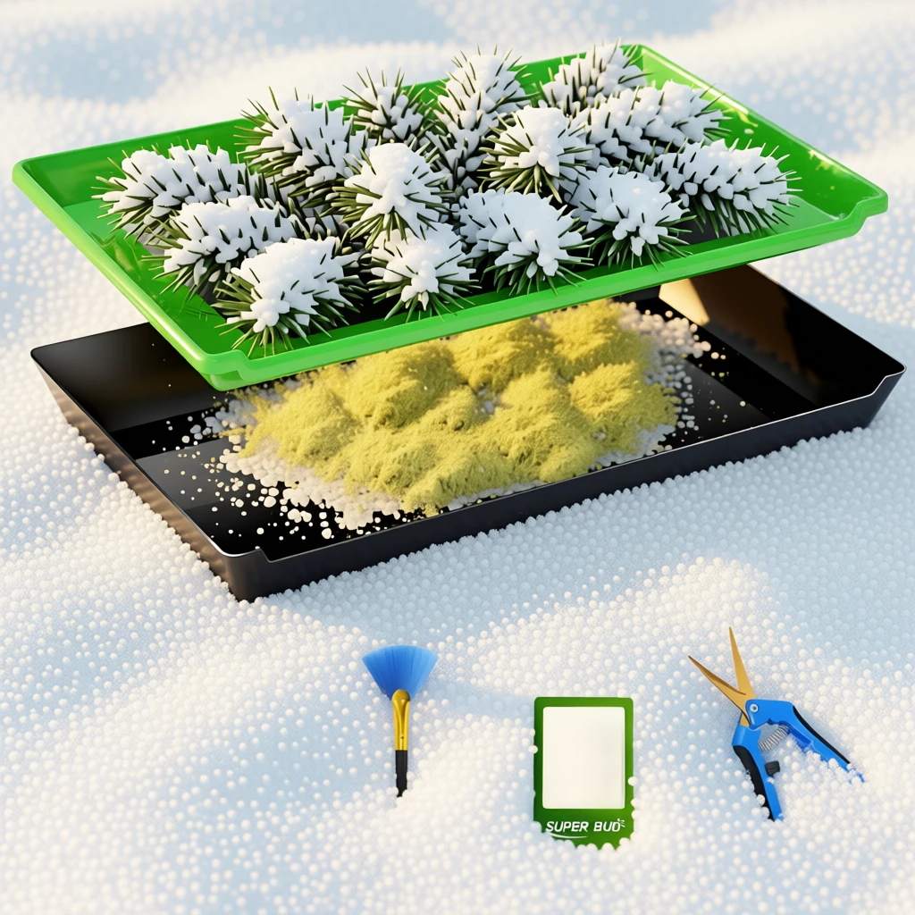 Trim Tray Kit with Trimming Tray 150 Micron Pollen Screen Bottom Harvest Bin Scissors Herb Plant Flower Dry Sifter Accessories