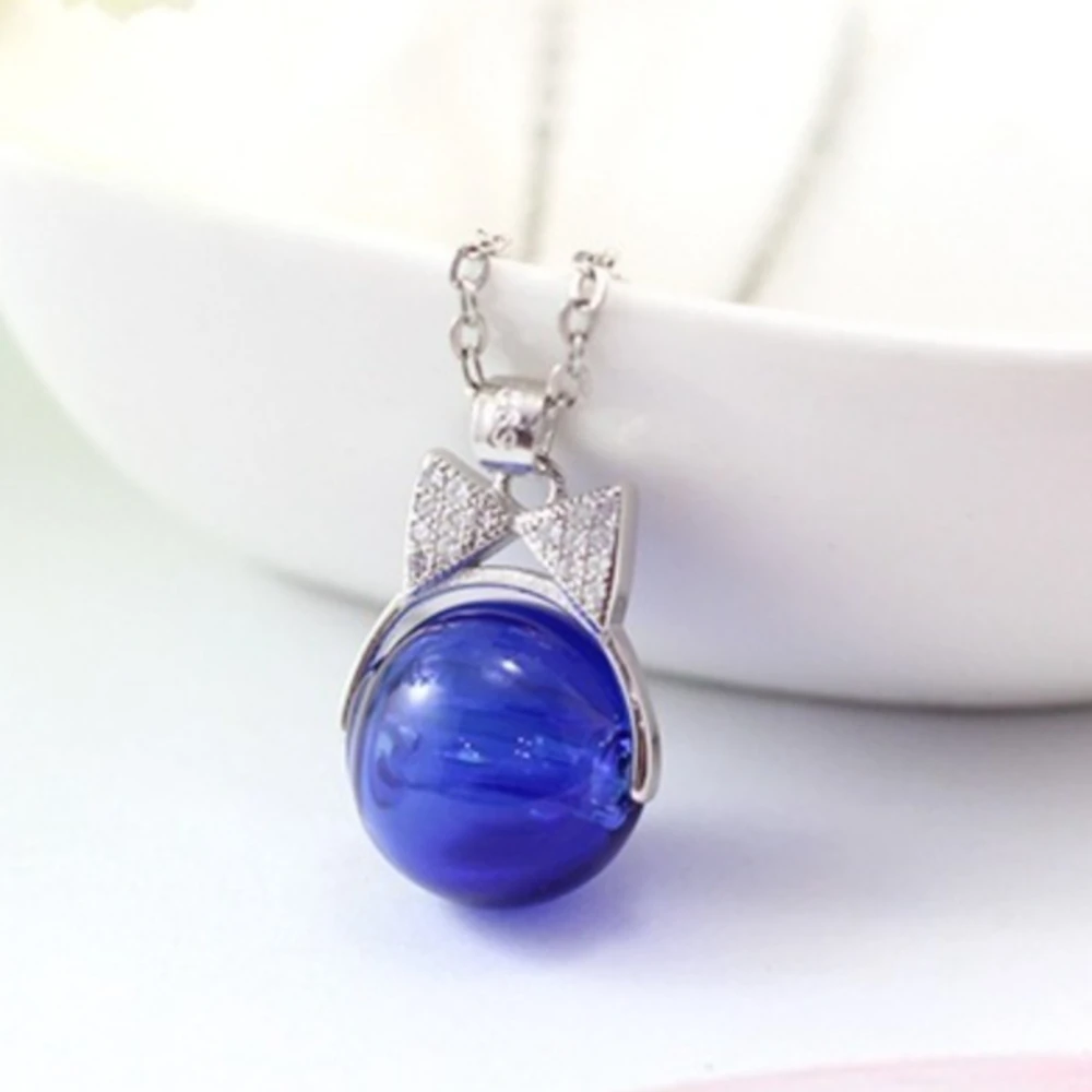 Fashionable Bow Glass Essential Oil Pendants Women's Collarbone Chain Aromatherapy Diffuser Necklace Jewelry